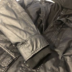 Marc Anthony Men’s Faux Leather Jacket with Hood